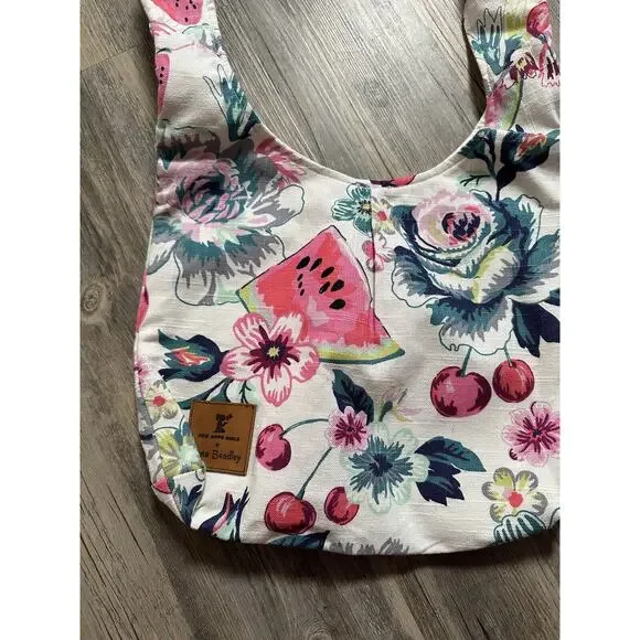 Vera Bradley New Hope Girl Limited Edition Hobo Bag Purse In ROSY GARDEN PICNIC - Picture 2 of 7